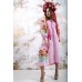Embroidered boho dress "Flora" Pink